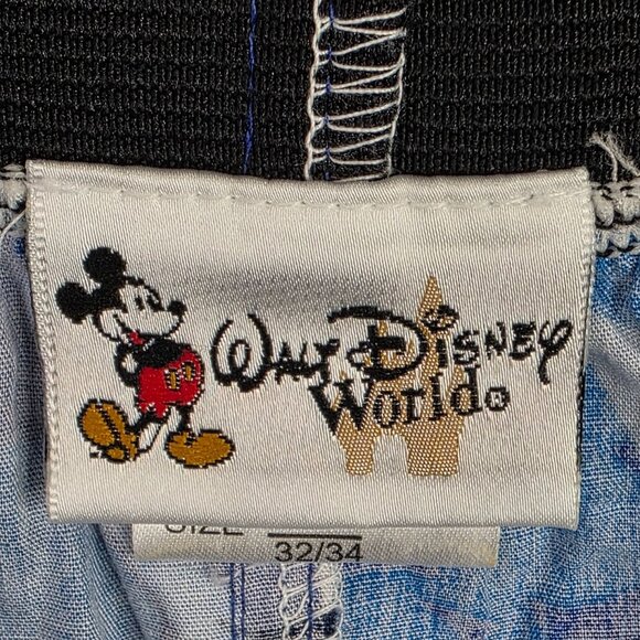 Mens Vintage Walt Disney World Blue Mickey Mouse Swim Trunks 100% Cotton Size M - Picture 5 of 13